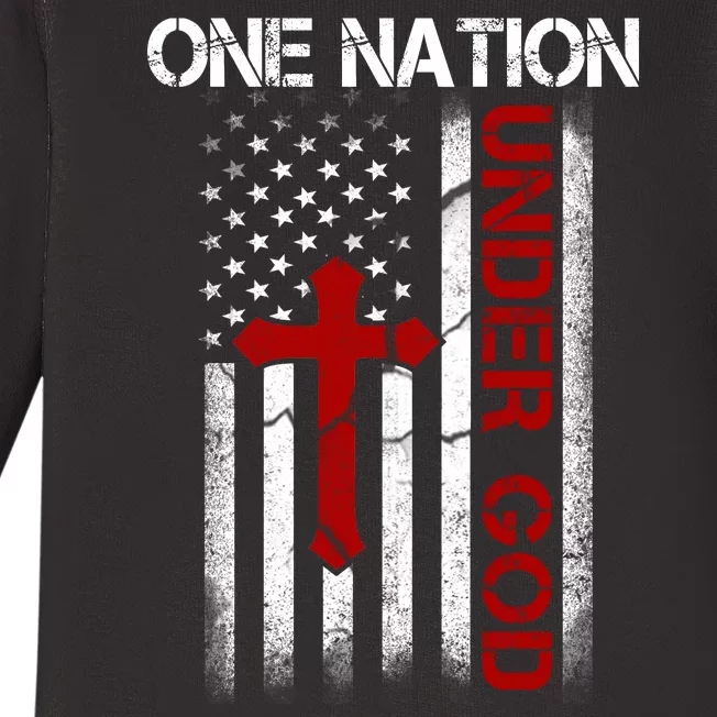 One Nation Under God American Christian Flag Baby Long Sleeve Bodysuit