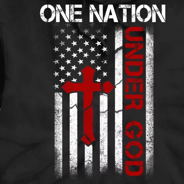 One Nation Under God American Christian Flag Tie Dye Hoodie