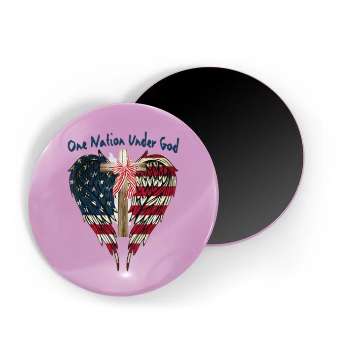 One Nation Under God Flag 4th Of July Patriotic Christian Magnet