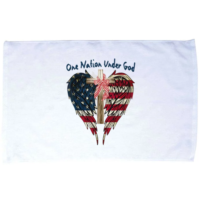 One Nation Under God Flag 4th Of July Patriotic Christian Microfiber Hand Towel