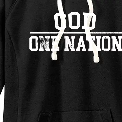 One Nation Under God American Christian Patriotic Pride Gift Women's Fleece Hoodie