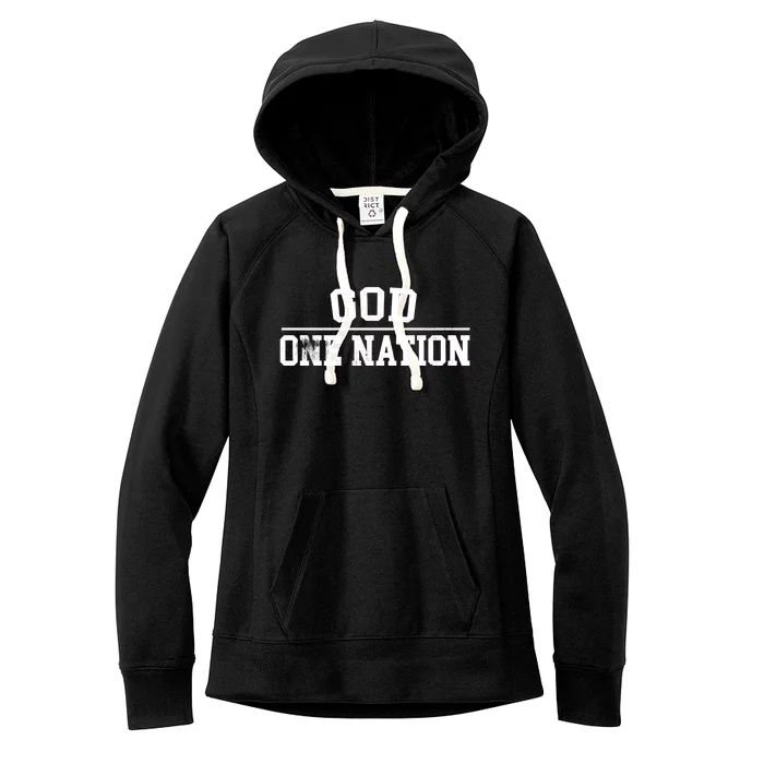 One Nation Under God American Christian Patriotic Pride Gift Women's Fleece Hoodie