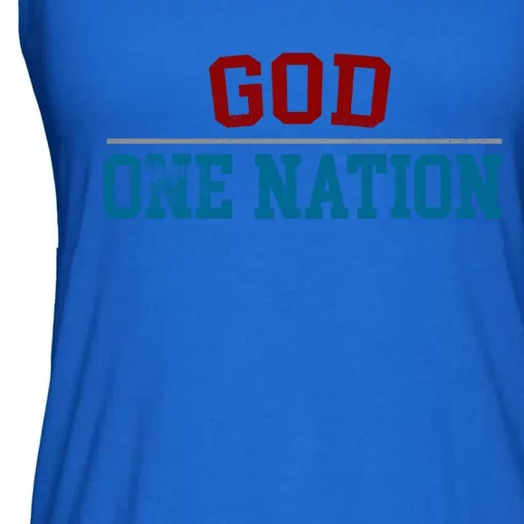 One Nation Under God American Christian Patriotic Pride Great Gift Ladies Essential Flowy Tank