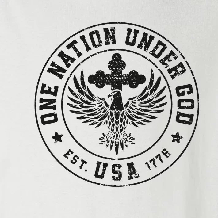 One Nation Under God USA Christian Cross Bald Eagle Toddler Long Sleeve Shirt