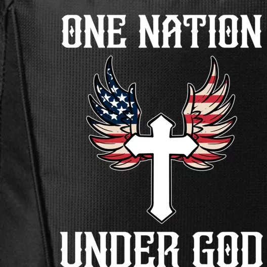 One Nation Under God American Flag Christian Cross Patriotic Gift City Backpack