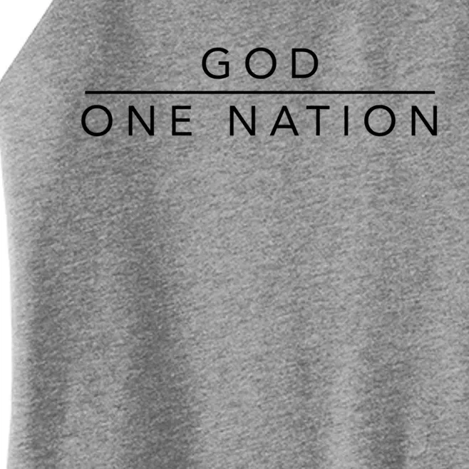 One Nation Under God Line Art Patriotic Christian Funny Gift Women’s Perfect Tri Rocker Tank