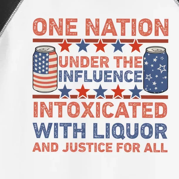 One Nation Under The Influence 4th Of July Intoxicated With Liquor Toddler Fine Jersey T-Shirt