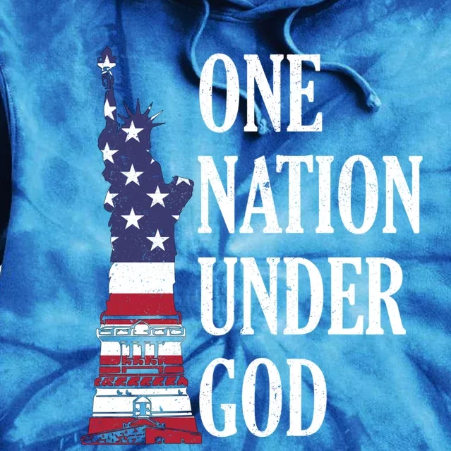 One Nation Under God Patriotic American Tee Gift Tie Dye Hoodie