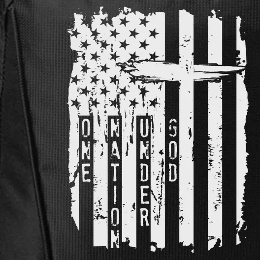 One Nation Under God Grunge Distressed USA American Flag City Backpack