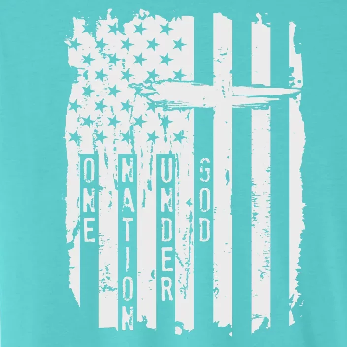 One Nation Under God Grunge Distressed USA American Flag ChromaSoft Performance T-Shirt