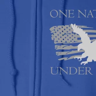 One Nation Under God American Patriots Gift Full Zip Hoodie