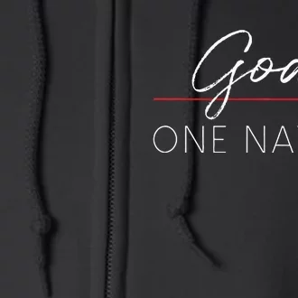 One Nation Under God American Christian Patriotic USA Full Zip Hoodie