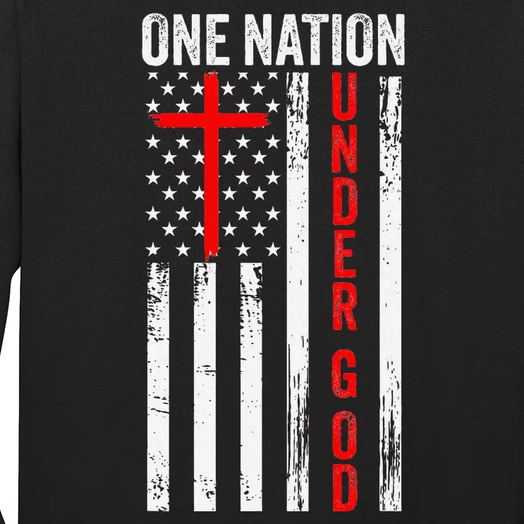 One Nation Under God Patriotic Christian Long Sleeve Shirt