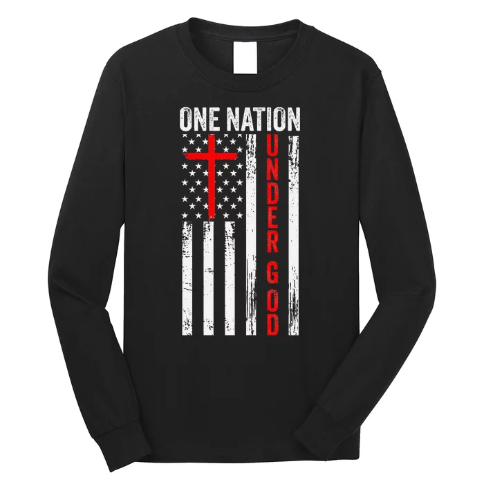 One Nation Under God Patriotic Christian Long Sleeve Shirt