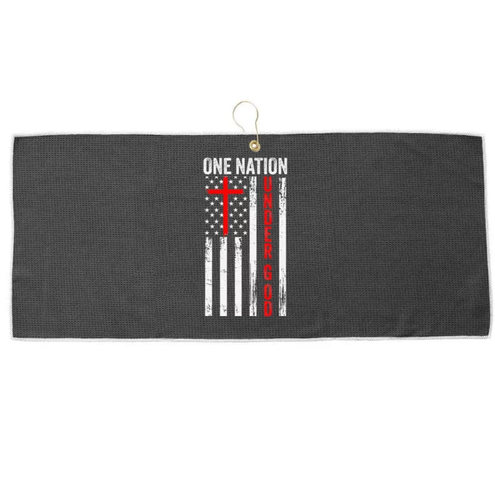 One Nation Under God Patriotic Christian Large Microfiber Waffle Golf Towel