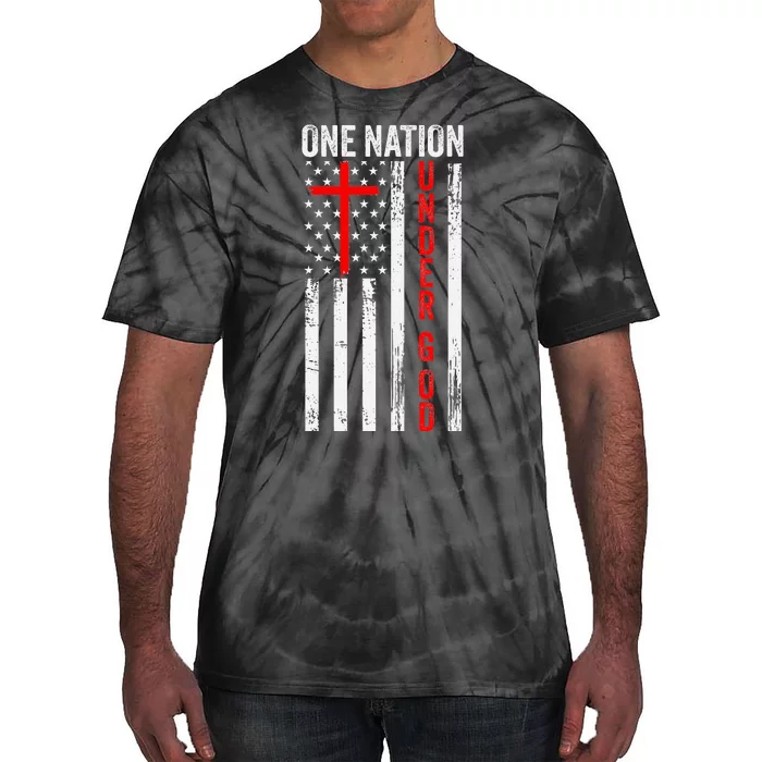 One Nation Under God Patriotic Christian Tie-Dye T-Shirt