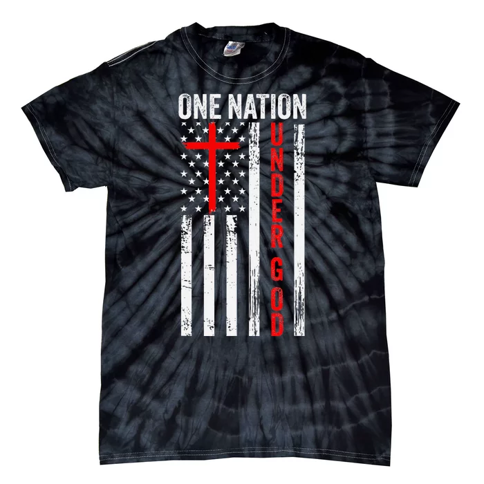 One Nation Under God Patriotic Christian Tie-Dye T-Shirt