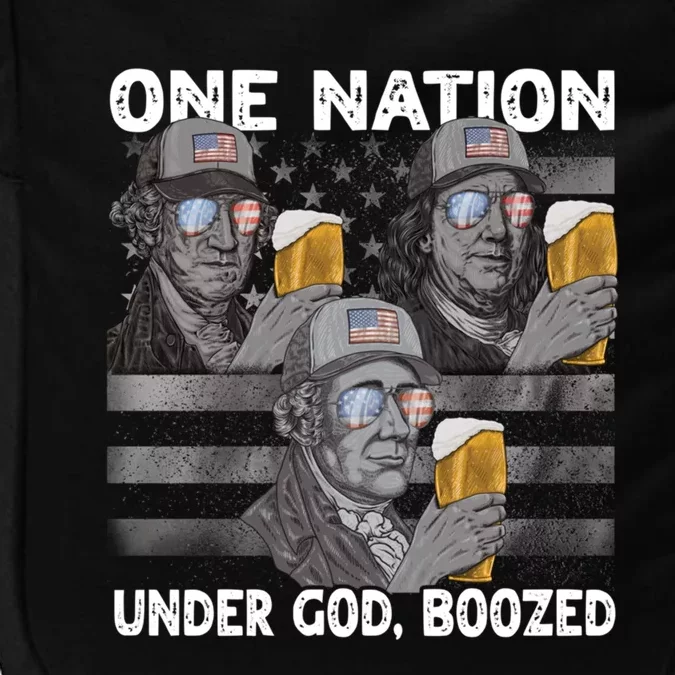 One Nation Under God Boozed Presidents 4th Of July Beer Gift Impact Tech Backpack