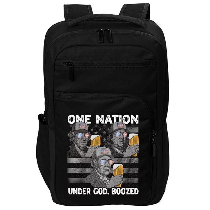 One Nation Under God Boozed Presidents 4th Of July Beer Gift Impact Tech Backpack