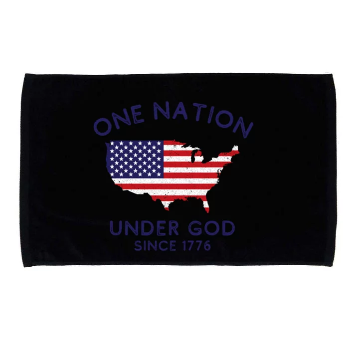 One Nation Under God Since 1776 Patriotic American July 4th Funny Gift Microfiber Hand Towel