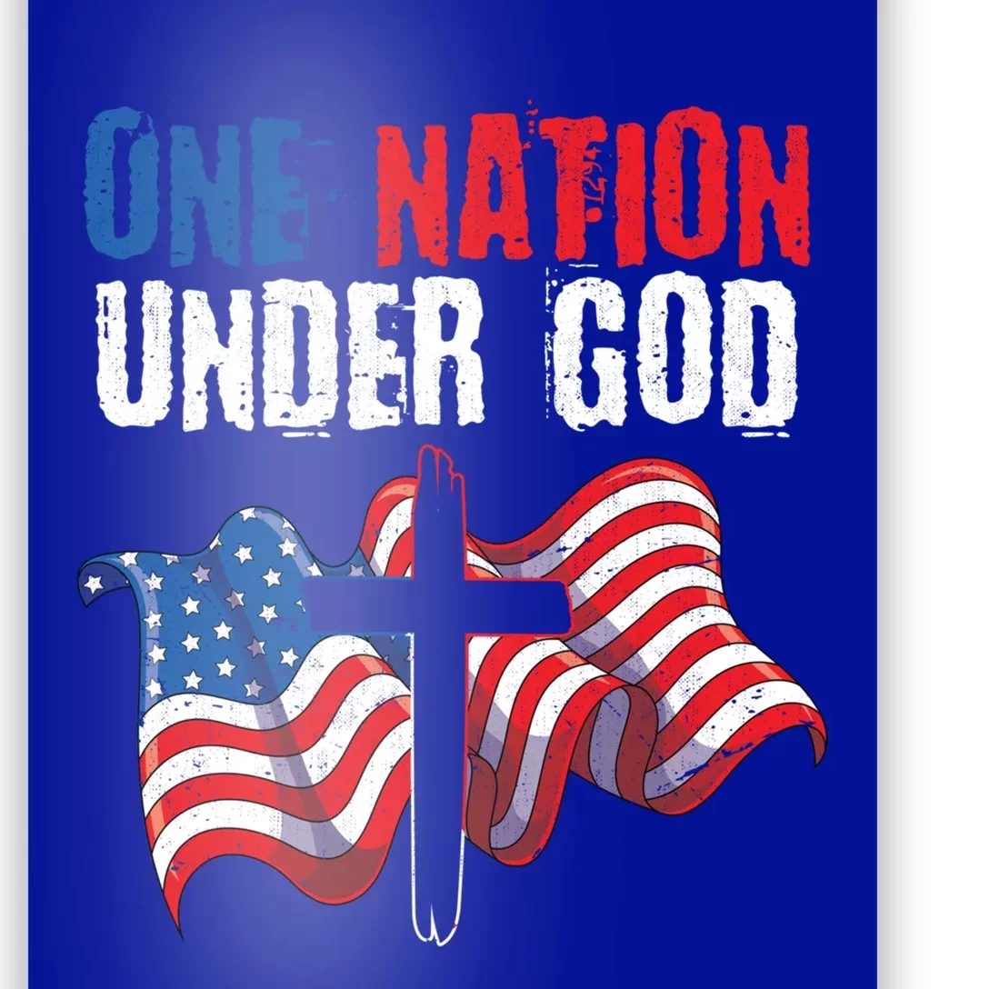 One Nation Under God Us Flag Christian American 4th Of July Gift Poster