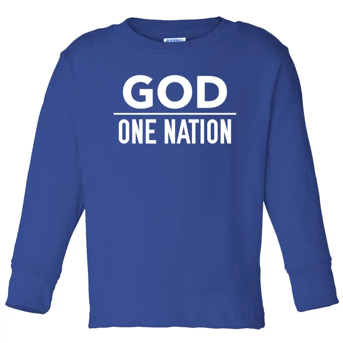 One Nation Under God Usa Creative Design Gift Toddler Long Sleeve Shirt