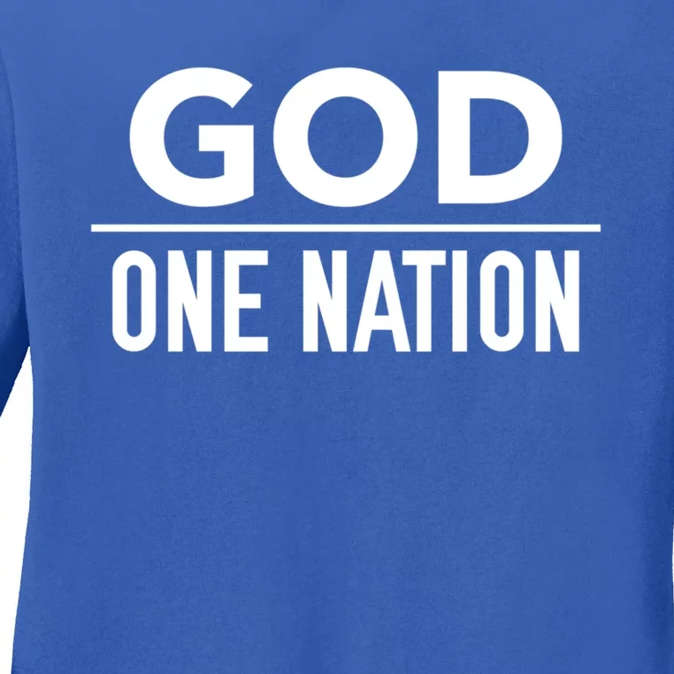 One Nation Under God Usa Creative Design Gift Ladies Long Sleeve Shirt