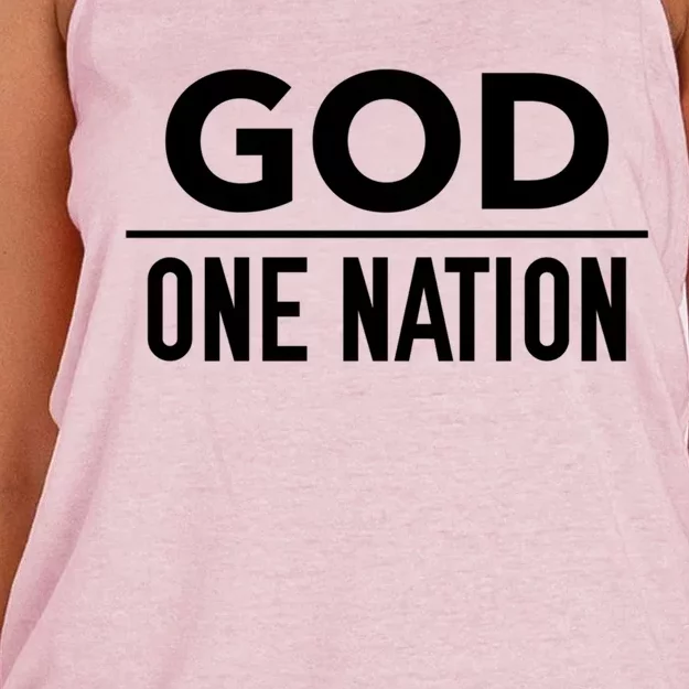 One Nation Under God Usa Creative Design Gift Women's Knotted Racerback Tank