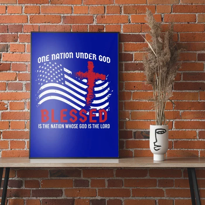 One Nation Under God Christian Usa Patriot Believer Gift Poster