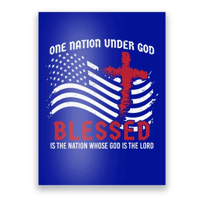 One Nation Under God Christian Usa Patriot Believer Gift Poster