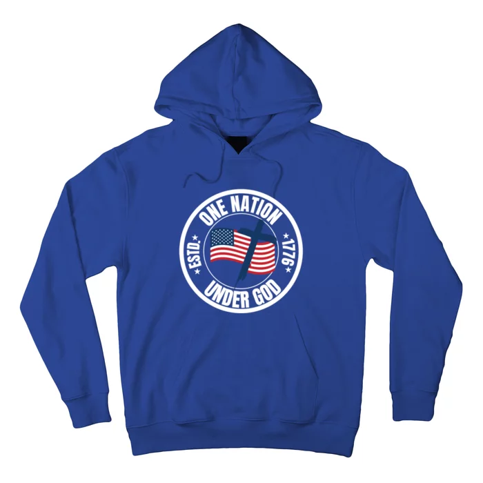 One Nation Under God Usa Christian Faith Believer Jesus Funny Gift Hoodie