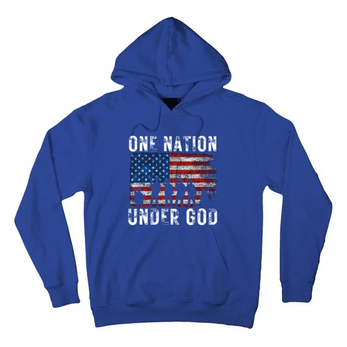 One Nation Under God Pledge Of Allegiance Great Gift Tall Hoodie