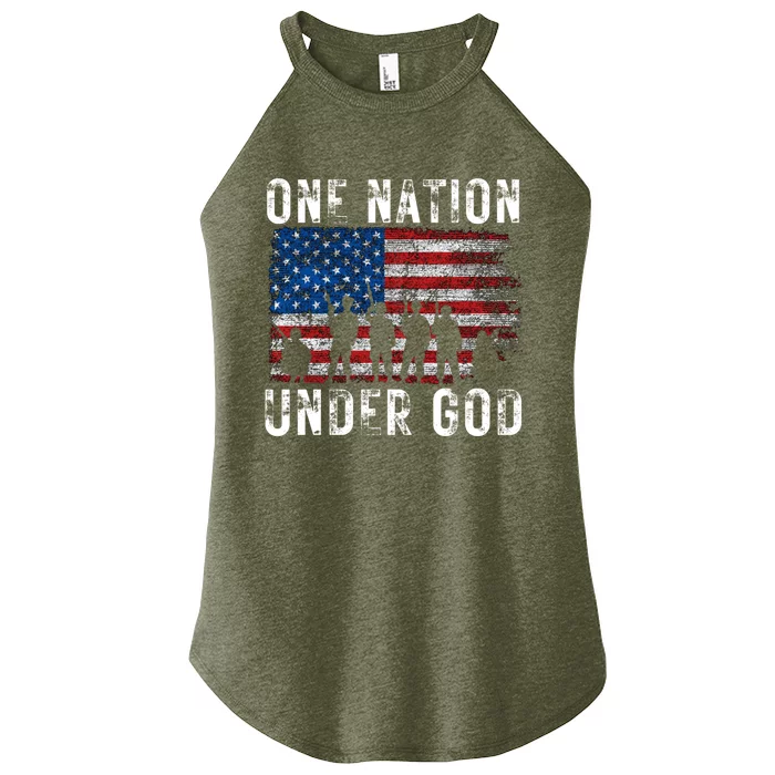 One Nation Under God Pledge Of Allegiance Great Gift Women’s Perfect Tri Rocker Tank