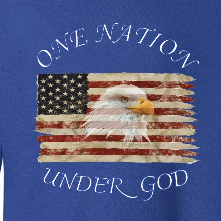 One Nation Under God Flag Christian Gift Toddler Sweatshirt