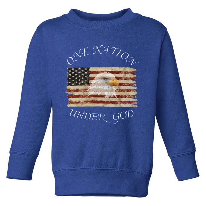 One Nation Under God Flag Christian Gift Toddler Sweatshirt