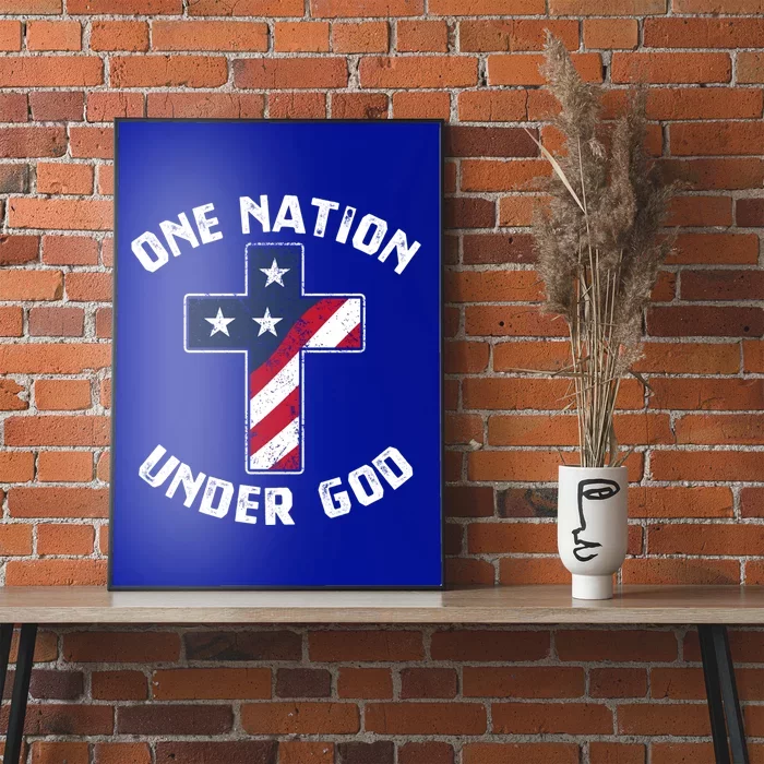 One Nation Under God Patriotic Christian Meaningful Gift Poster