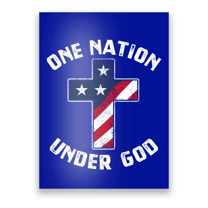 One Nation Under God Patriotic Christian Meaningful Gift Poster