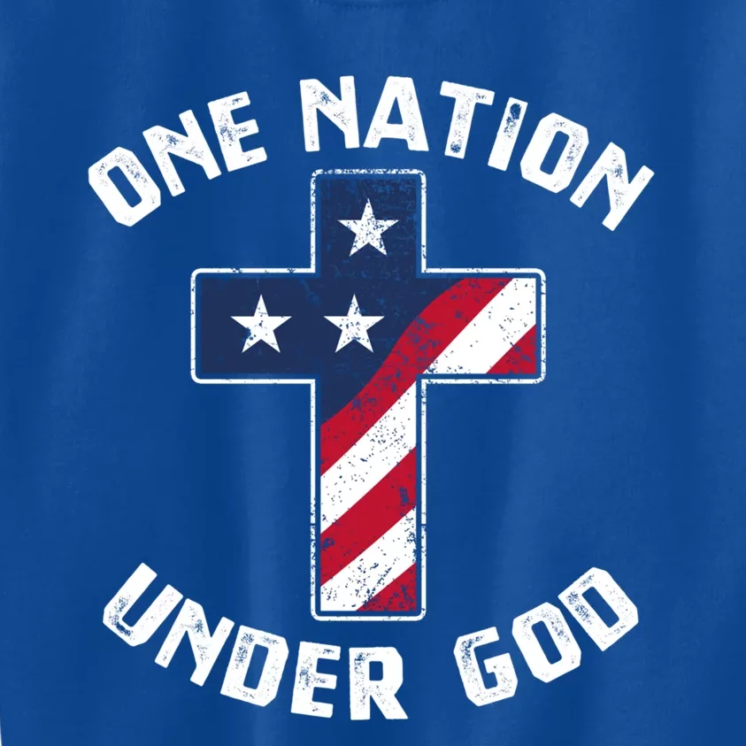 One Nation Under God Patriotic Christian Meaningful Gift Kids Sweatshirt