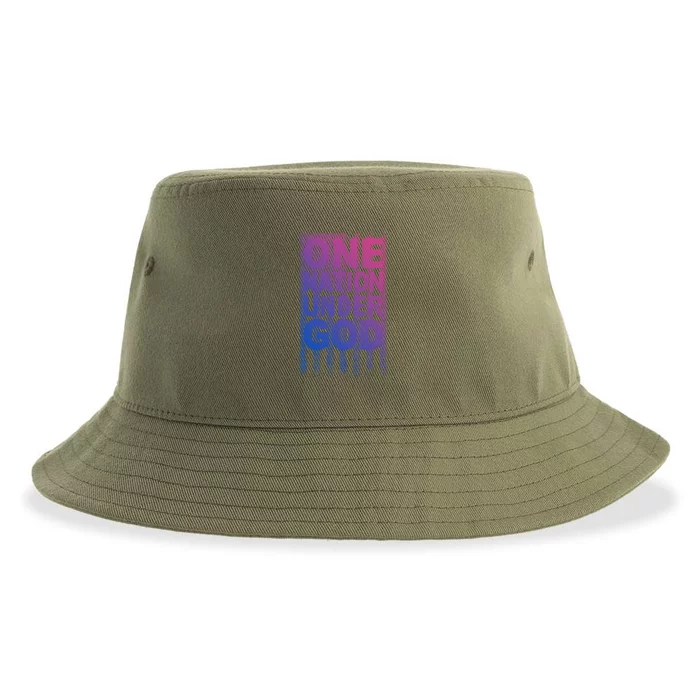 One Nation Under God Not Governt Conservative Gift Sustainable Bucket Hat