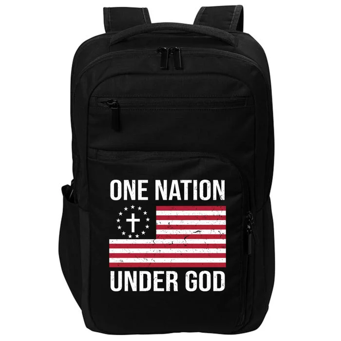 One Nation Under God American Christian Flag Impact Tech Backpack