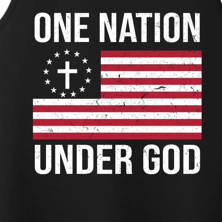 One Nation Under God American Christian Flag Performance Tank