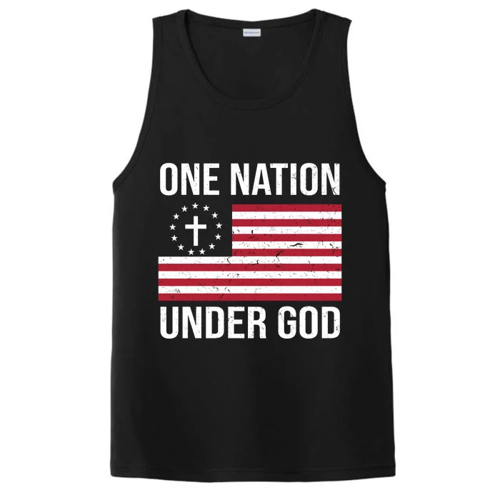 One Nation Under God American Christian Flag Performance Tank