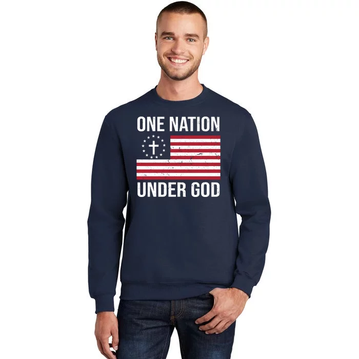 One Nation Under God American Christian Flag Sweatshirt