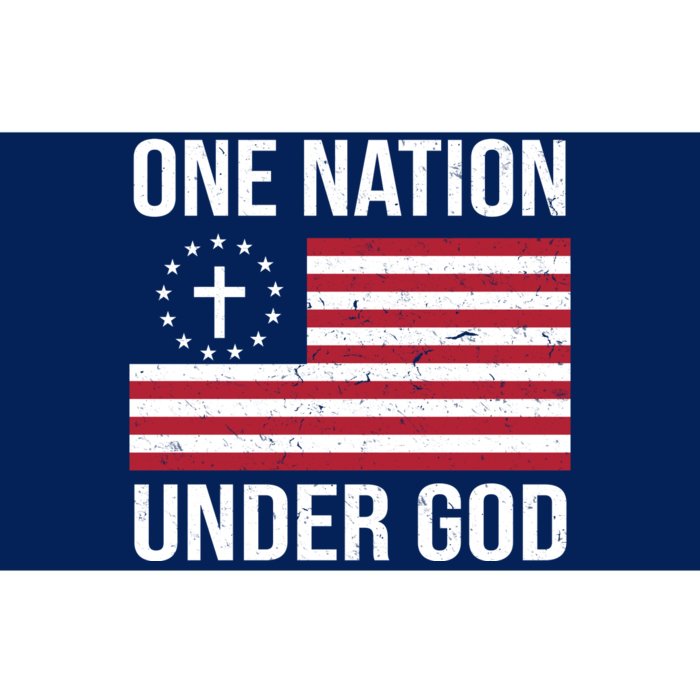 One Nation Under God American Christian Flag Bumper Sticker