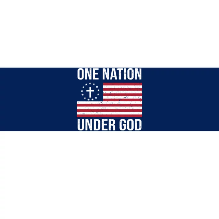 One Nation Under God American Christian Flag Bumper Sticker