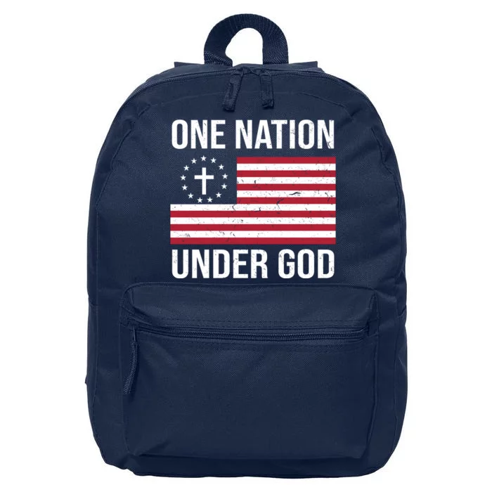 One Nation Under God American Christian Flag 16 in Basic Backpack