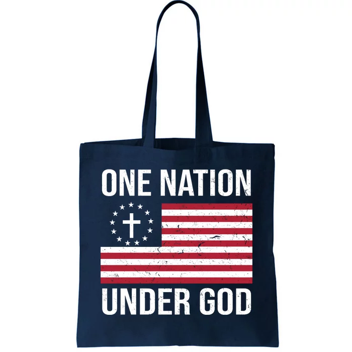 One Nation Under God American Christian Flag Tote Bag