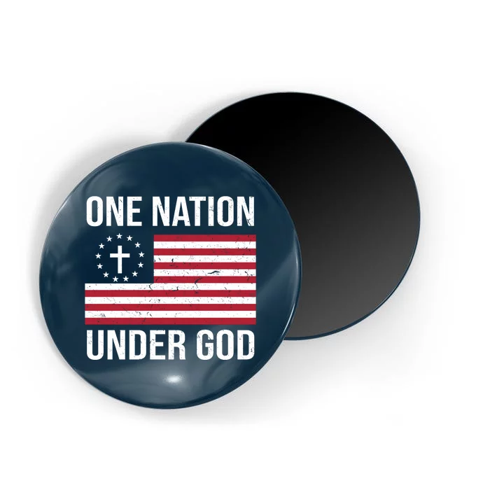 One Nation Under God American Christian Flag Magnet