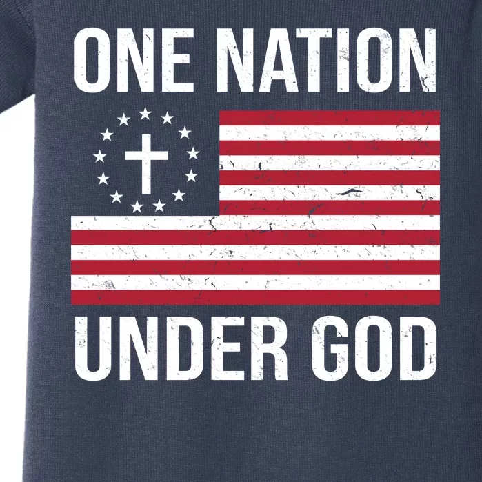 One Nation Under God American Christian Flag Baby Bodysuit