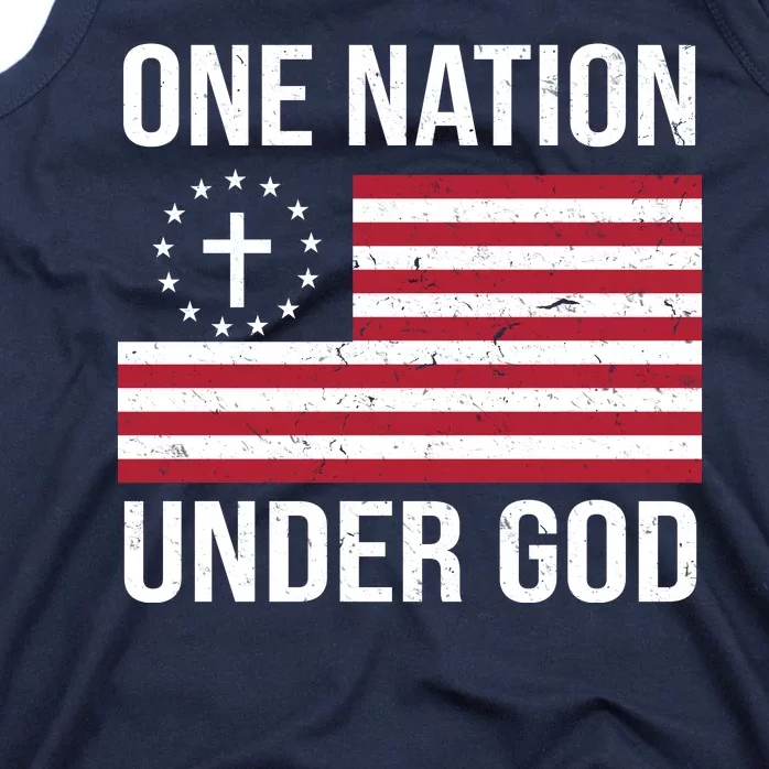 One Nation Under God American Christian Flag Tank Top